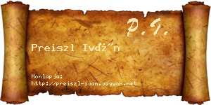 Preiszl Iván névjegykártya